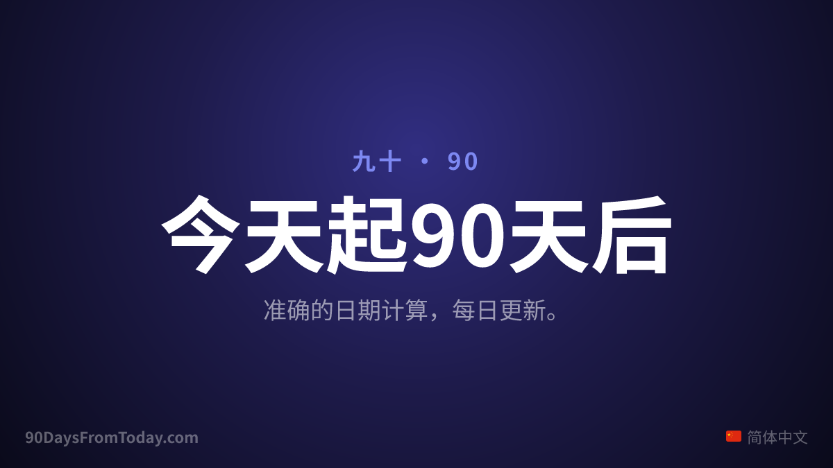 今天起90天后 — 准确的日期计算，每日更新。
